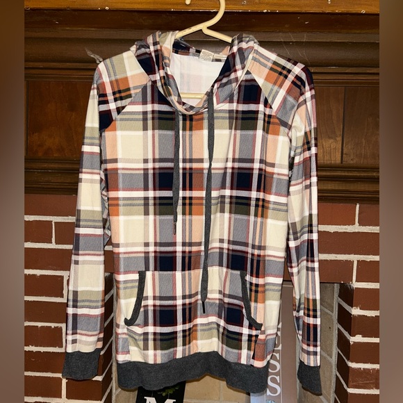 Plaid Long Sleeve Women's Hoodie - Picture 1 of 1